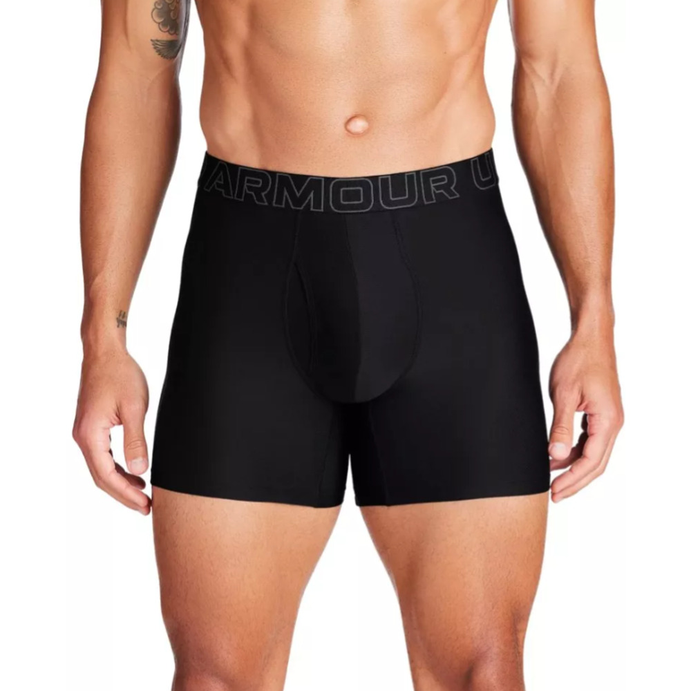 Under Armour Men's Small 3-Pack Black Performance Tech 6" Boxerjock Briefs E17-5